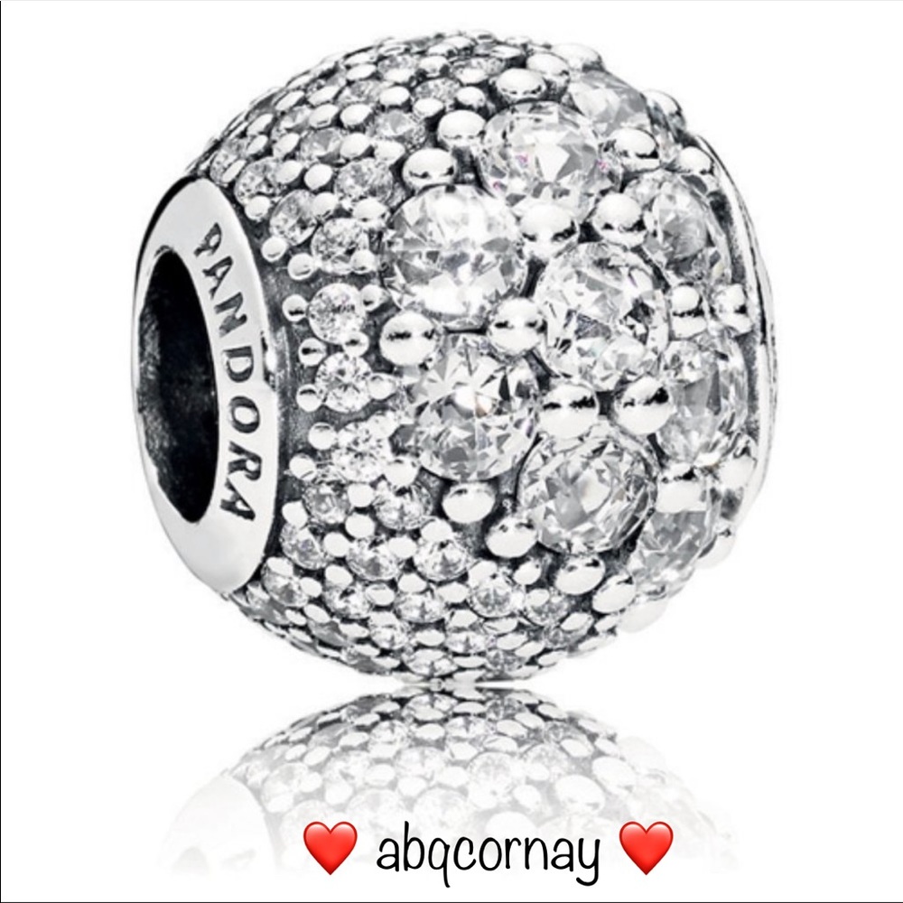 EUC Pandora 797032CZ Sterling Silver Enchanted Pave Charm w/ Clear Zirconia